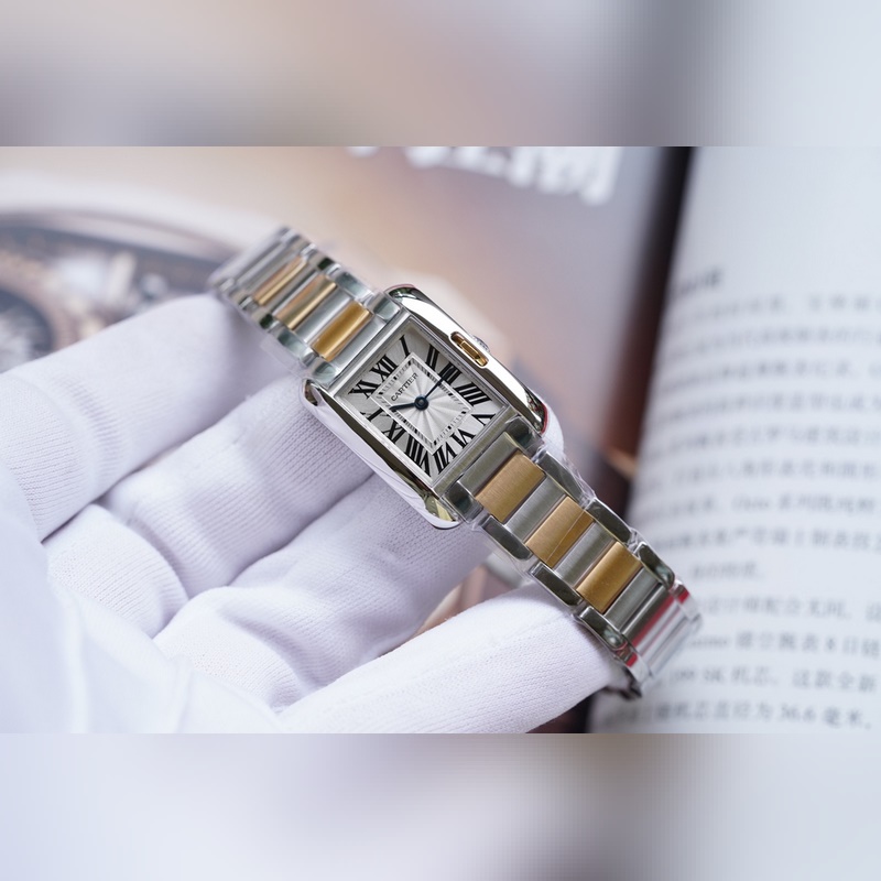 Cartier Tank Anglaise 18K Gold Replica Watch 5-Year Warranty-2