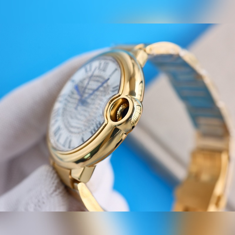 Cartier Ballon Bleu Couple Replica Watch Classic Starry Sky Steel Leather Alligator Options-6