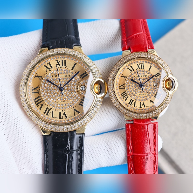 Cartier Ballon Bleu Classic Couple Replica Watch with Steel and Leather Options-3