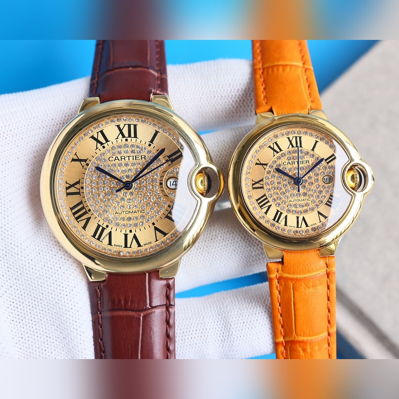 Cartier Ballon Bleu Starry Couple's Replica Watch Stainless Steel Leather Crocodile Leather Original Movement-5