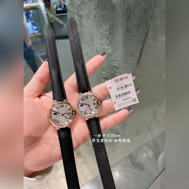 Cartier Ballon Bleu 33mm Swiss Movement Fisheye Glass Fine Matte Buckle-2