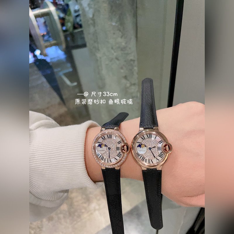 Cartier Ballon Bleu 33mm Swiss Movement Fisheye Glass Fine Matte Buckle-6