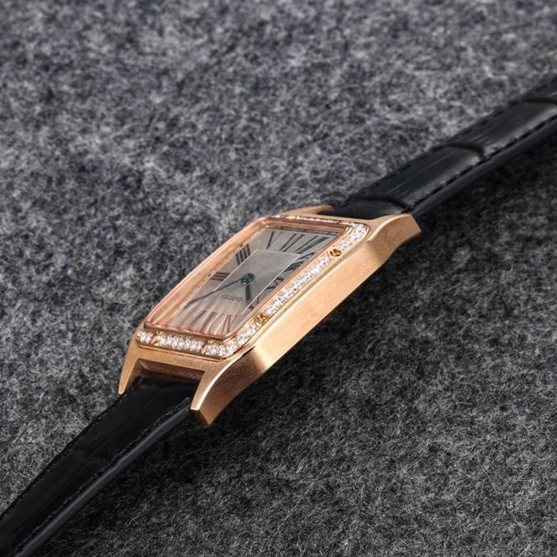 Cartier Santos-Dumont Litchi Leather Strap Large Medium Small Sizes-5