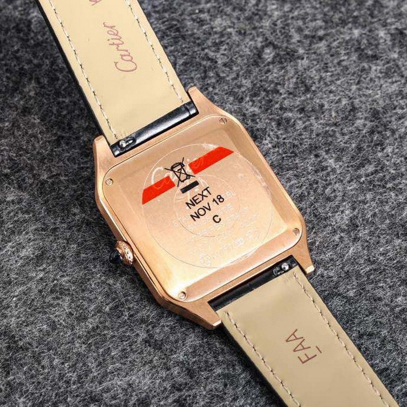 Cartier Santos-Dumont Litchi Leather Strap Large Medium Small Sizes-6