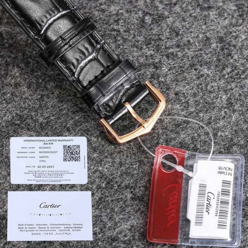 Cartier Santos-Dumont Litchi Leather Strap Large Medium Small Sizes-7