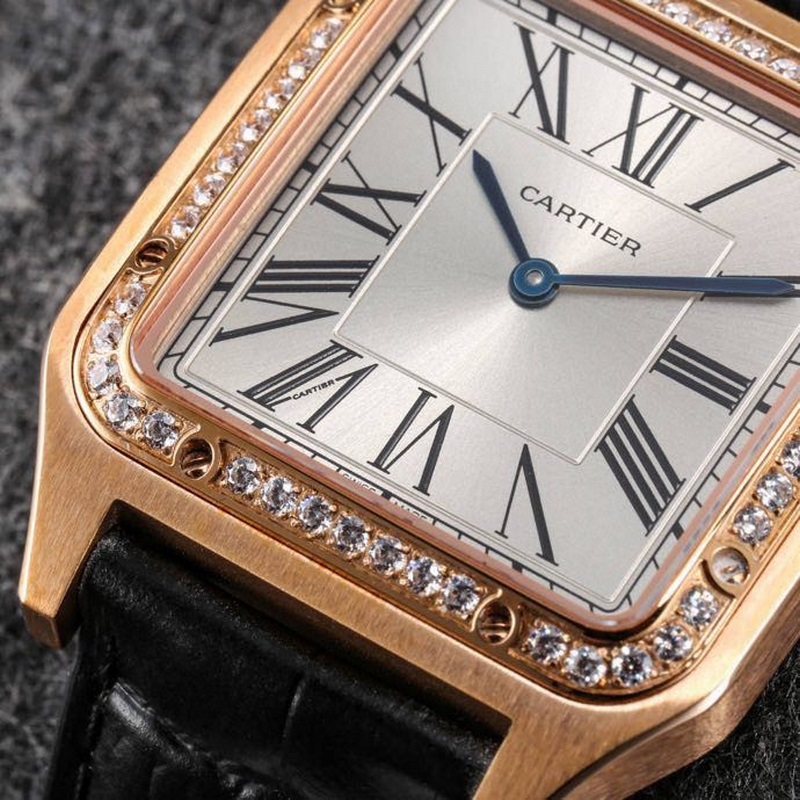 Cartier Santos-Dumont Litchi Leather Strap Large Medium Small Sizes-8