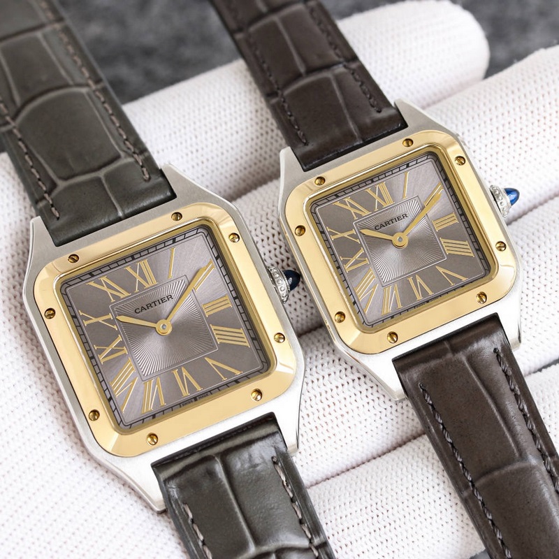 Cartier Santos-Dumont Litchi Leather Strap in Three Sizes Large Medium Small-2