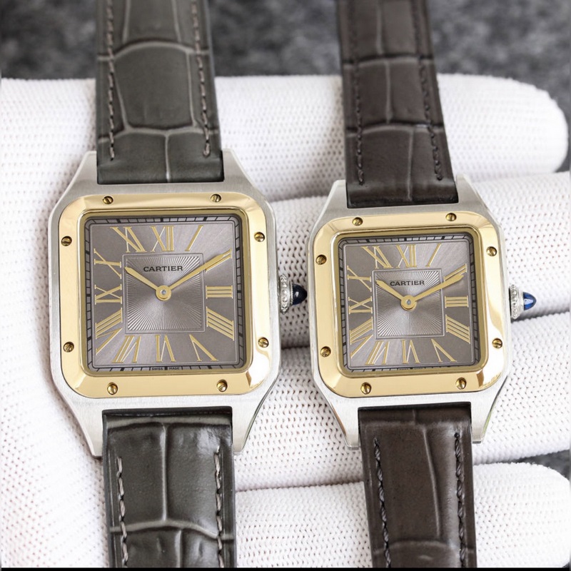 Cartier Santos-Dumont Litchi Leather Strap in Three Sizes Large Medium Small-3