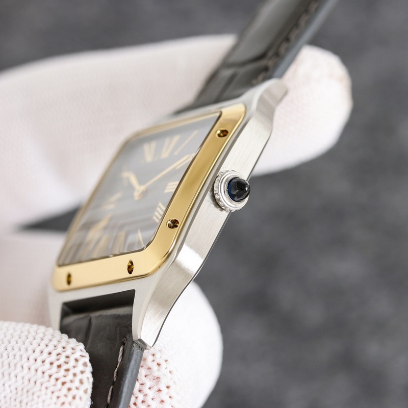 Cartier Santos-Dumont Litchi Leather Strap in Three Sizes Large Medium Small-5