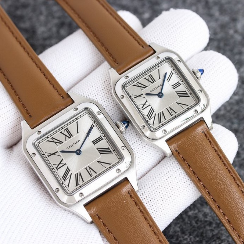 Cartier Santos-Dumont Lychee Skin Replica Watch Large Medium Small Sizes Available-2