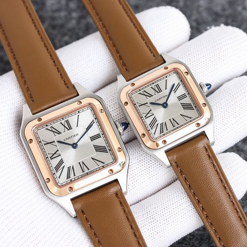Cartier Santos-Dumont Lychee Skin Replica Watch Large Medium Small Sizes Available-3