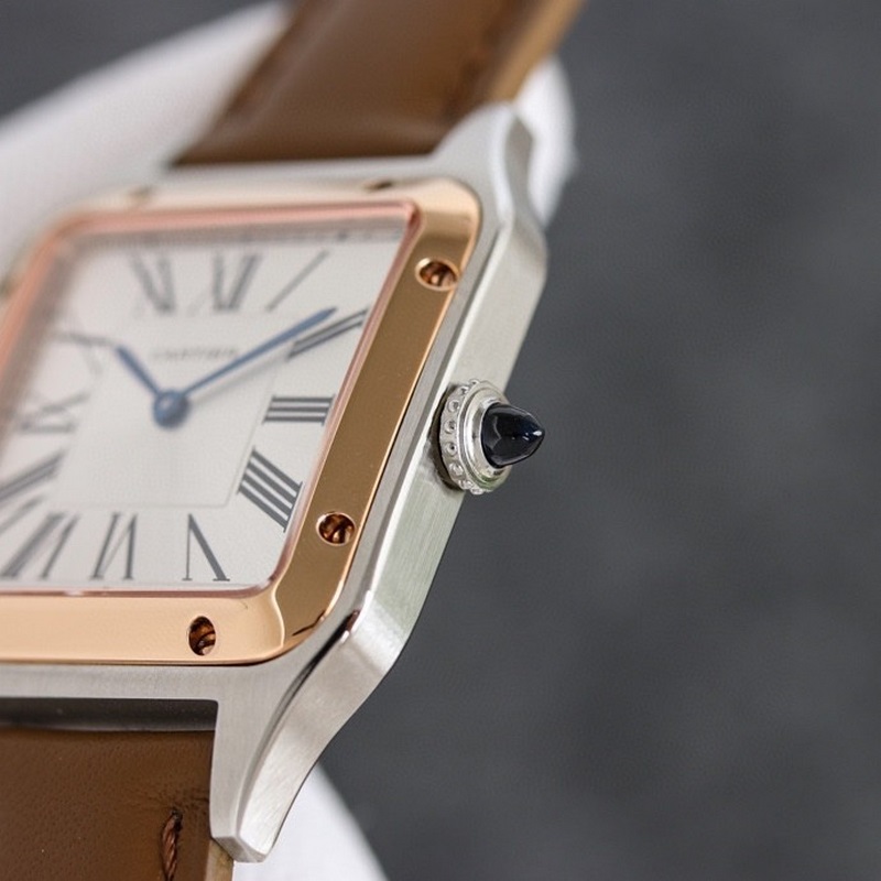 Cartier Santos-Dumont Lychee Skin Replica Watch Large Medium Small Sizes Available-4