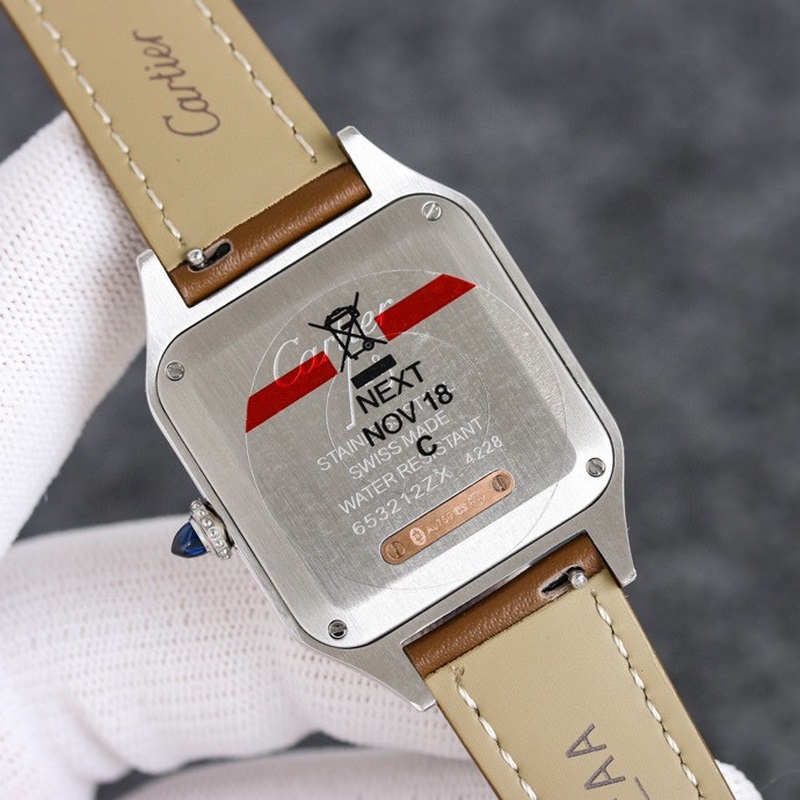 Cartier Santos-Dumont Lychee Skin Replica Watch Large Medium Small Sizes Available-8