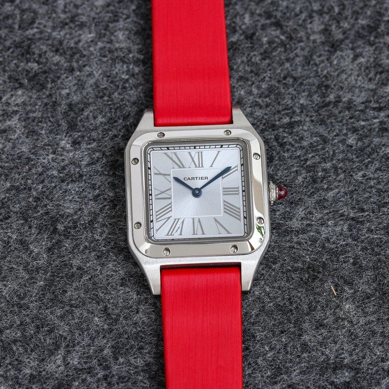 Cartier Santos-Dumont Litchi Leather Straps in Three Sizes Large Medium Small-3