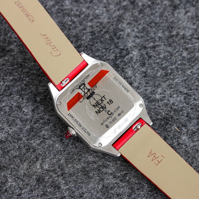 Cartier Santos-Dumont Litchi Leather Straps in Three Sizes Large Medium Small-7