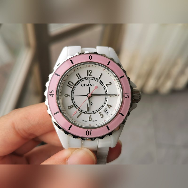CHANEL J12 Pink Circle Silver Dial Quartz Replica Watch-3