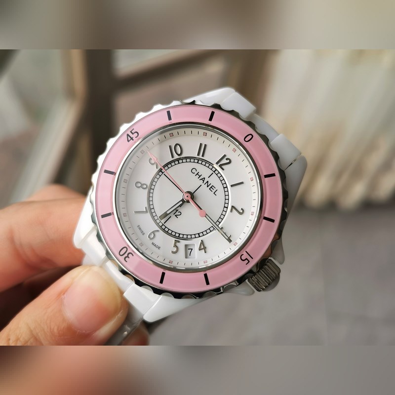 CHANEL J12 Pink Circle Silver Dial Quartz Replica Watch-4