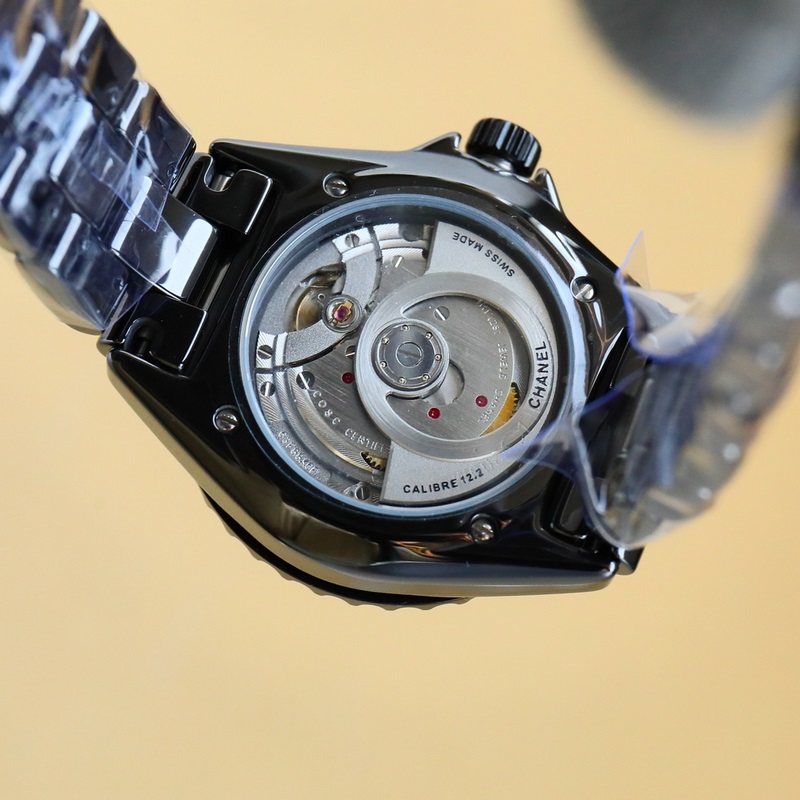 Chanel J12 Embroidered Needle H9762 Black Ceramic&18K Yellow Gold-7