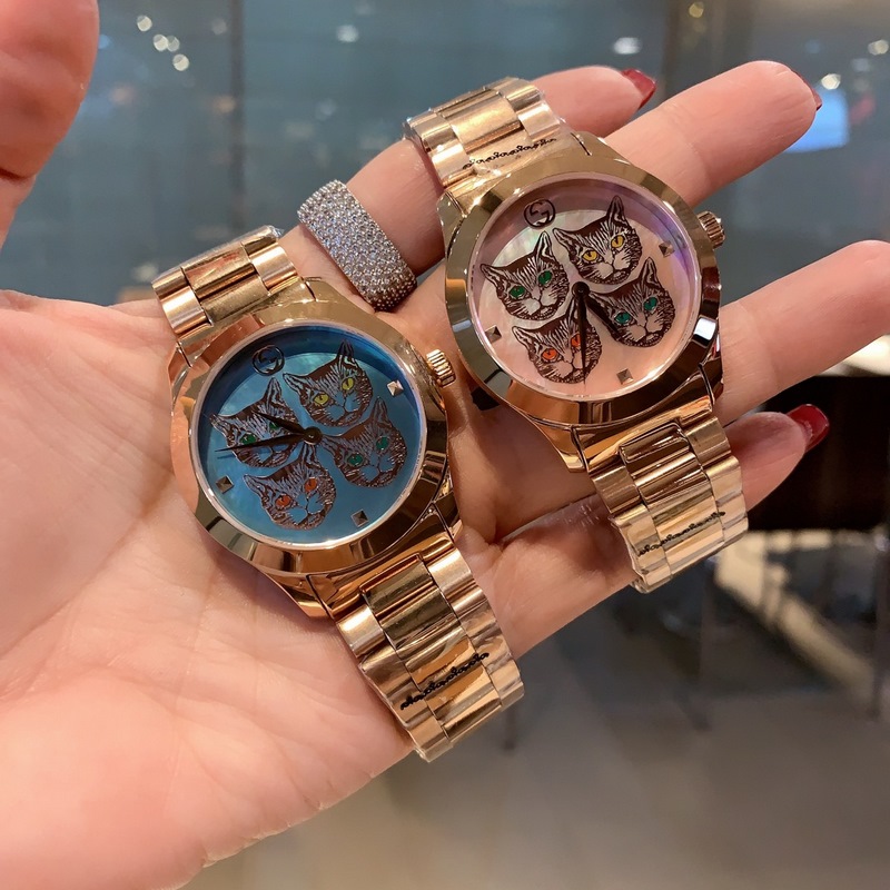 Gucci G-Timeless Cat Replica Watch with Pearl Dial-6