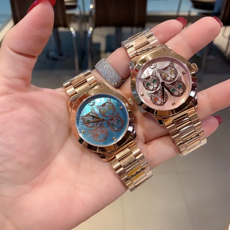 Gucci G-Timeless Cat Replica Watch with Pearl Dial-7