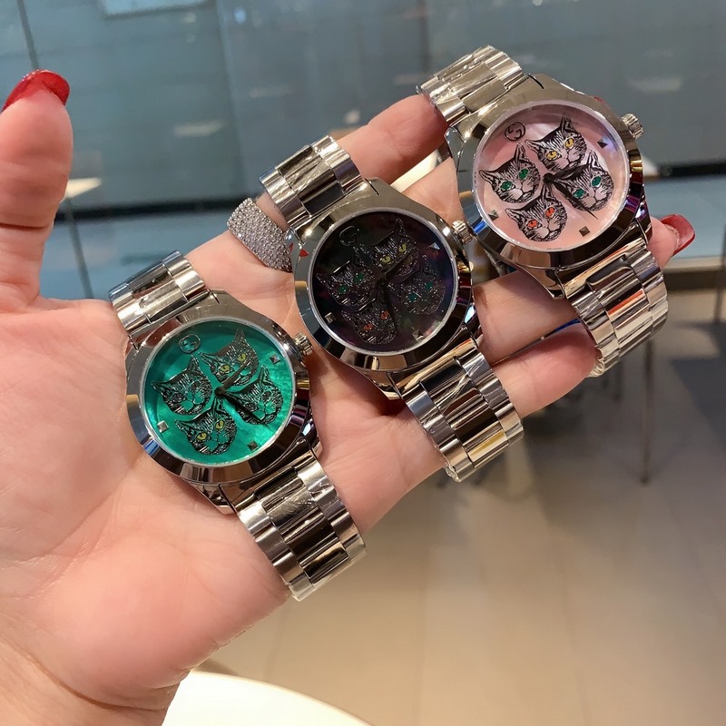 Gucci G-Timeless Cat Replica Watch with Pearl Details-3