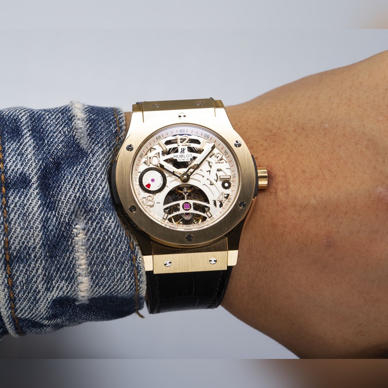 Hublot Classic Fusion Tourbillon Men's Replica Watch with Leather and Steel Straps-2