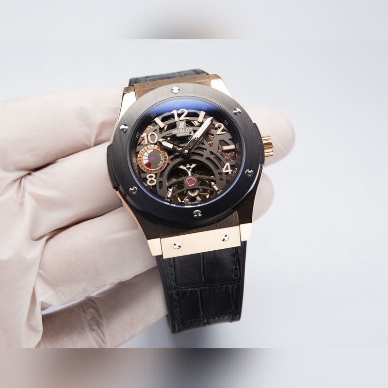 Hublot Classic Fusion Tourbillon Men's Replica Watch with Leather and Steel Straps-3