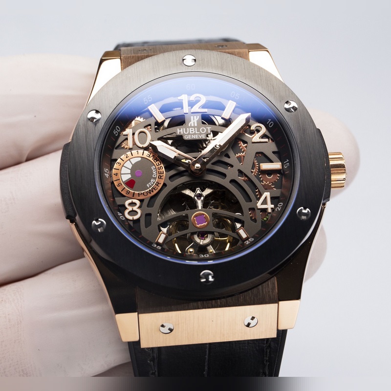 Hublot Classic Fusion Tourbillon Men's Replica Watch with Leather and Steel Straps-4