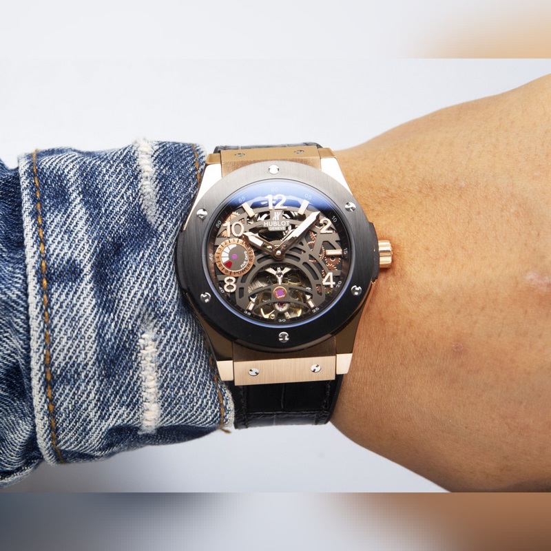 Hublot Classic Fusion Tourbillon Men's Replica Watch with Leather and Steel Straps-5