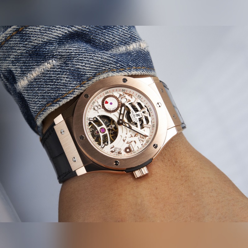 Hublot Classic Fusion Tourbillon Men's Replica Watch Imported Leather Steel Band-2