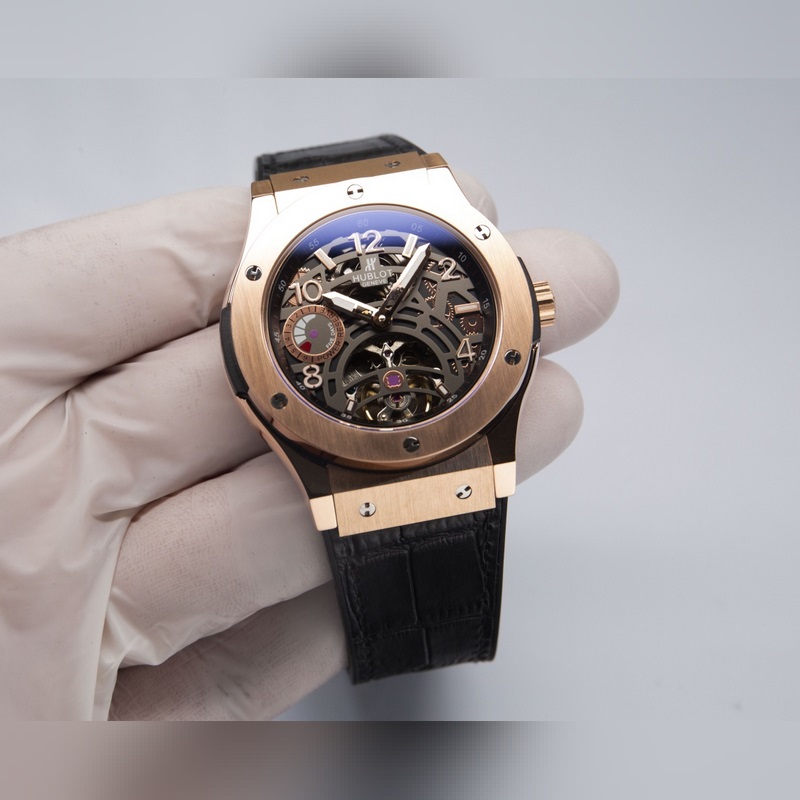 Hublot Classic Fusion Tourbillon Men's Replica Watch Imported Leather Steel Band-3