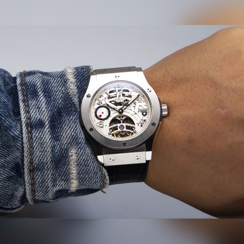 Hublot Classic Fusion Tourbillon Men's Replica Watch Leather&Steel Band-2