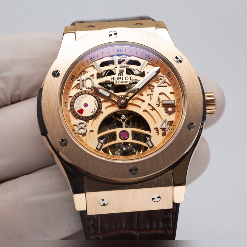Hublot Classic Fusion Tourbillon Men's Replica Watch Leather&Steel Band-4