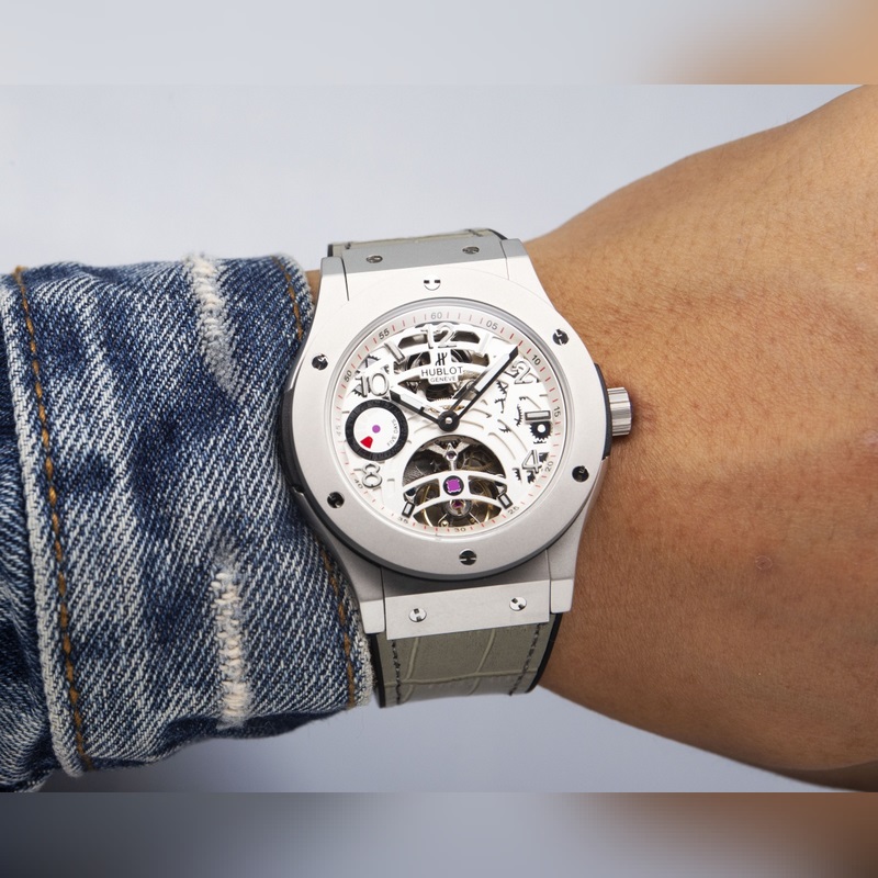 Hublot Classic Fusion Tourbillon Men's Replica Watch with Leather and Steel Straps-2