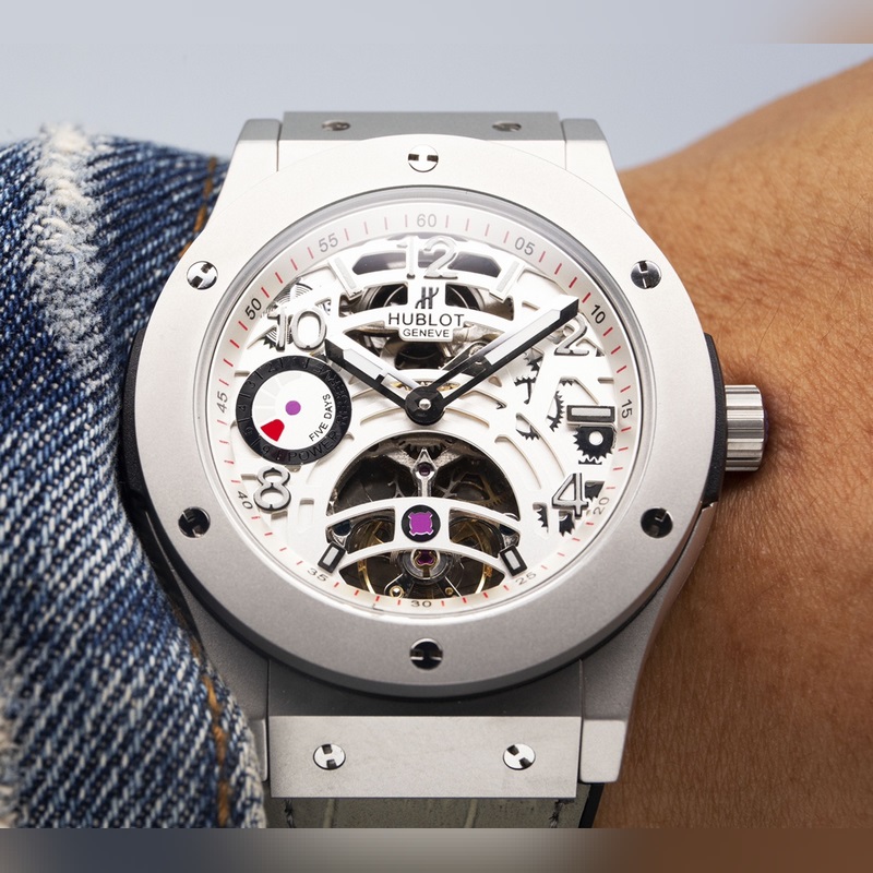 Hublot Classic Fusion Tourbillon Men's Replica Watch with Leather and Steel Straps-3