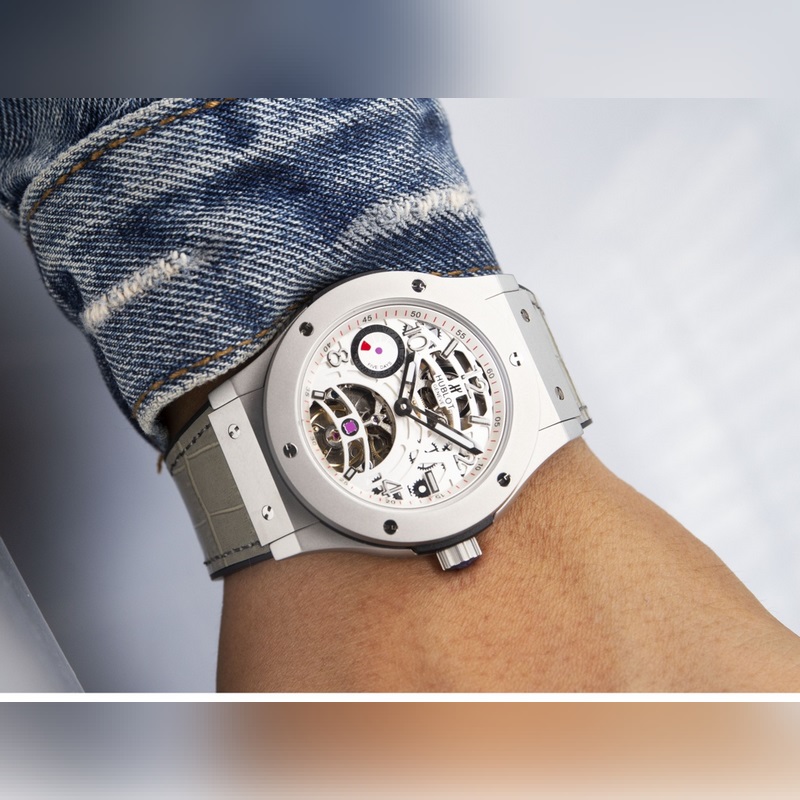 Hublot Classic Fusion Tourbillon Men's Replica Watch with Leather and Steel Straps-4