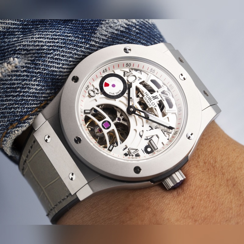 Hublot Classic Fusion Tourbillon Men's Replica Watch with Leather and Steel Straps-5