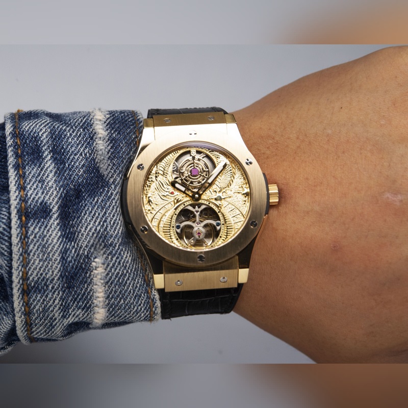 Hublot Classic Fusion Tourbillon Men's Replica Watch Imported Leather&Steel Strap-2