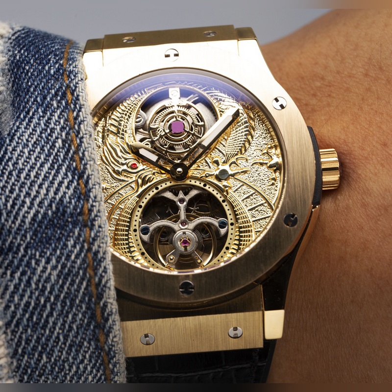 Hublot Classic Fusion Tourbillon Men's Replica Watch Imported Leather&Steel Strap-3