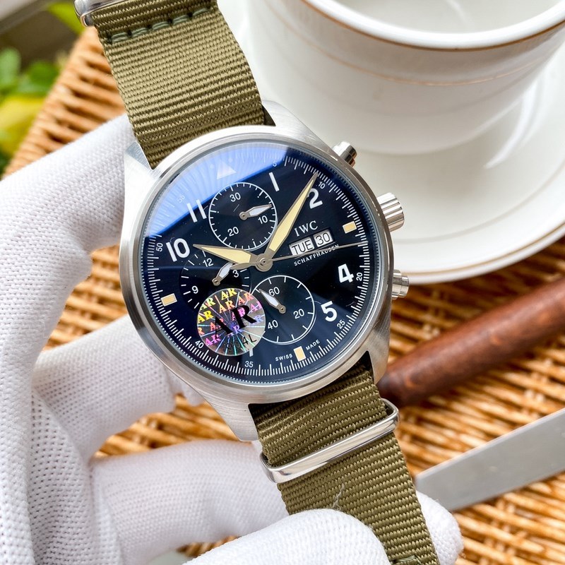 IWC Pilots Automatic Replica Watch 43mm Nylon Canvas Strap-4