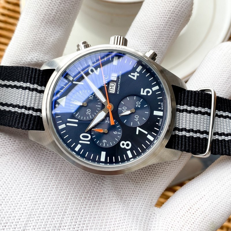 IWC Pilots Automatic Replica Watch 43mm Nylon Canvas Strap-5