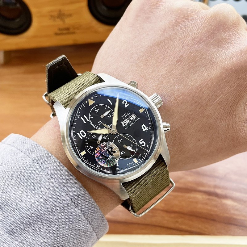 IWC Pilot's Replica Watch 43mm Automatic Nylon Canvas Strap-5