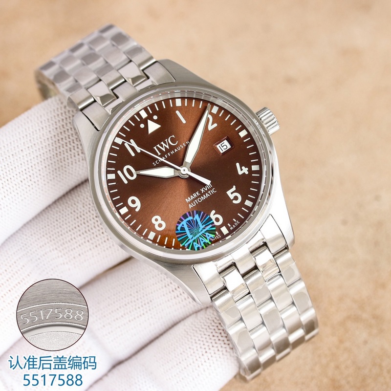 IWC Pilot's Replica Watch V7 Steel Band Affordable Quality Free Strap Included-3