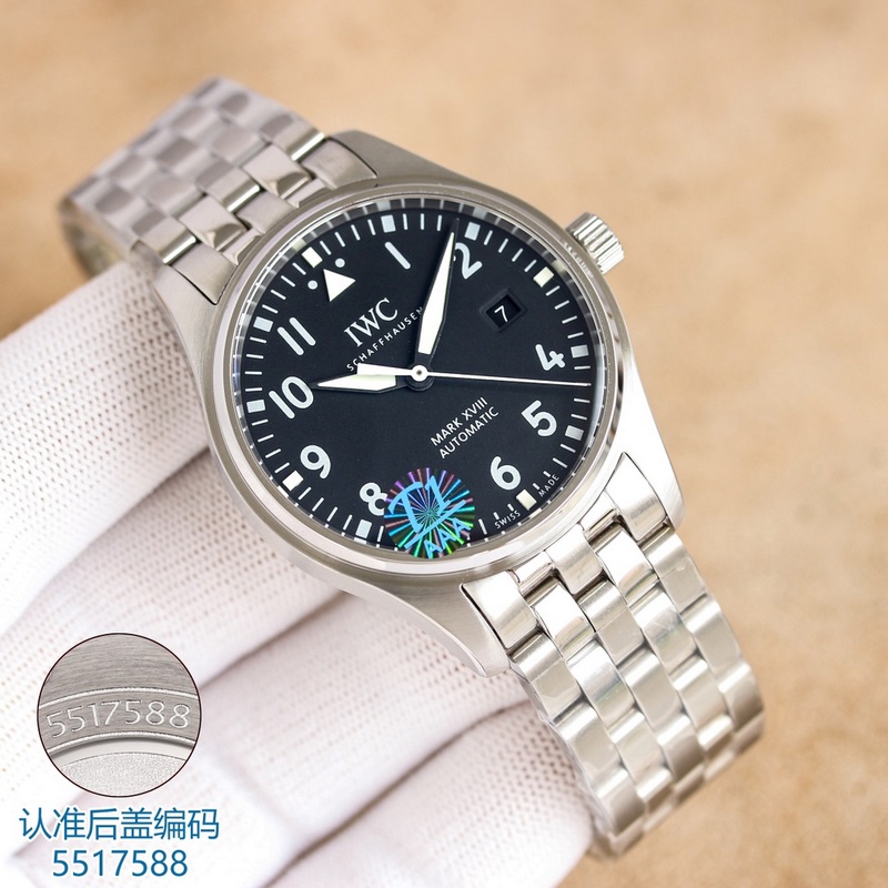 Quality V7 IW327001 IWC Pilot's Replica Watch with Steel Bracelet Buy One Get One Strap-2