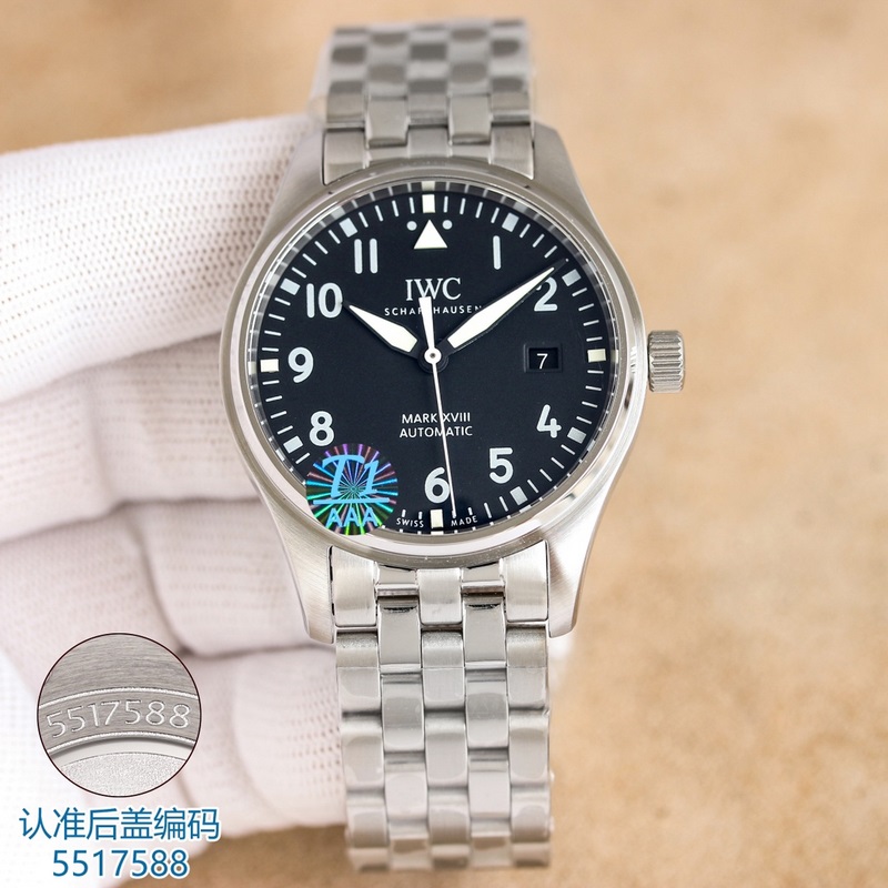 IWC Pilot's Replica Watch V7 Steel Band Quality Version with Free Strap-5