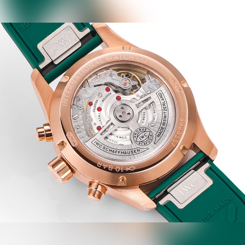 IWC Pilot IW388110 Stunning New Red-Gold Green Dial Replica Watch-7