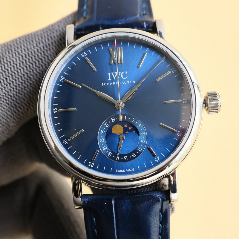 IWC Portuguese Automatic Moonphase Men's Replica Watch New Portofino Series Date Function Precision Mechanics-2