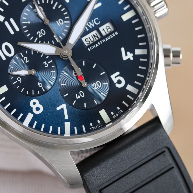 IWC Pilot's Replica Watch New Classic Blue Rubber Strap Model-3