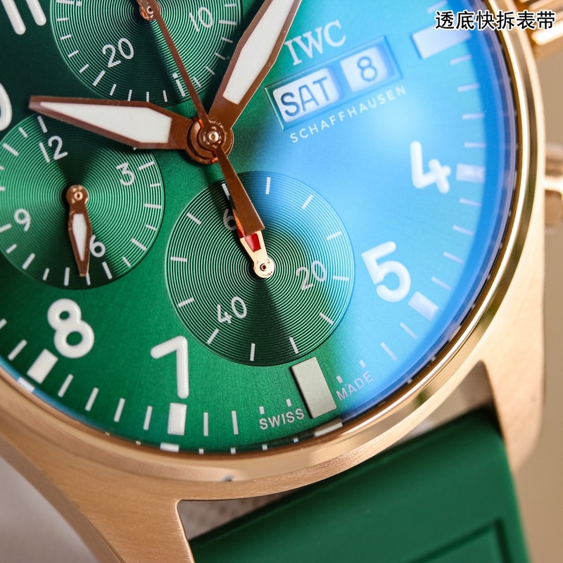 IWC Pilot's Replica Watch IW388110 Stunning New Red-Gold Green Dial-2