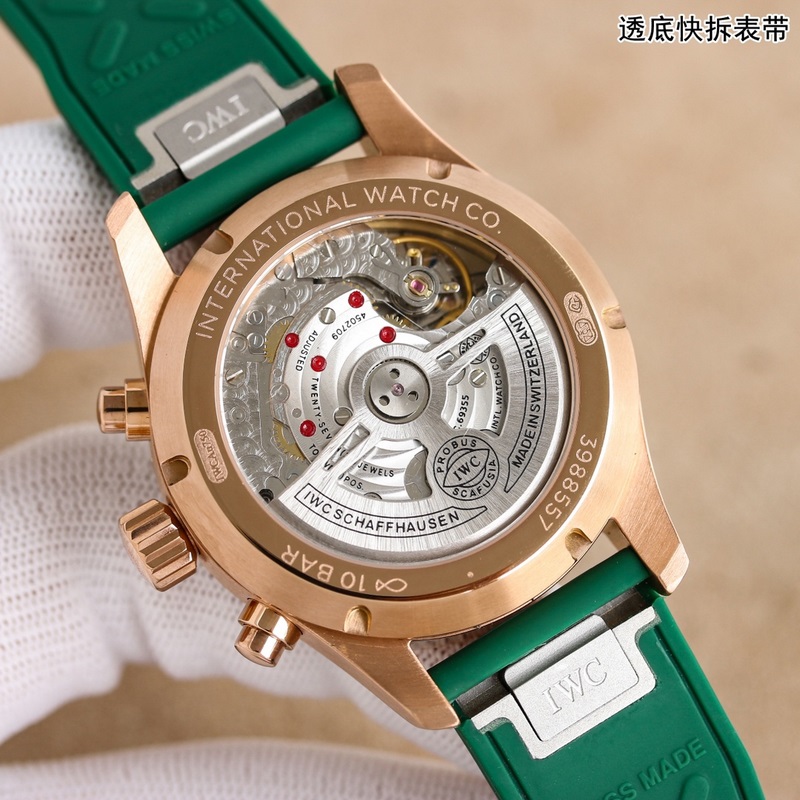 IWC Pilot's Replica Watch IW388110 Stunning New Red-Gold Green Dial-6